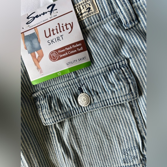 Seven7 - Front Patch Pocket Stretch Cotton Twill Utility Skirt Size: 10 > NWT - Picture 9 of 13